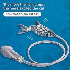 Jouet Pour Chat, Jouet De Chat De Poisson De Simulation De Mouvement Manuel, Jouet Interactif Pour Chat, Jouet à Mâcher D'herbe à Chat En Peluche -Amis Poils Soldes Boutique 100343381 2