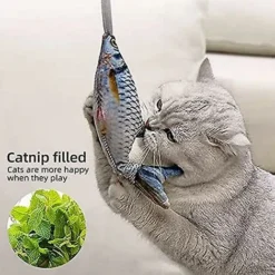 Jouet Pour Chat, Jouet De Chat De Poisson De Simulation De Mouvement Manuel, Jouet Interactif Pour Chat, Jouet à Mâcher D'herbe à Chat En Peluche -Amis Poils Soldes Boutique 100343381 3