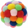 Chat Balles Colorées, Coloré Chat Balle En Peluche Jouet Chaton Pompoms Peluche Balle Gonflable Jouet à Mâcher Faite à La Main Pour La Formation De Chaton Chats Chien(L),19g