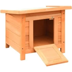 Maison De Chat Pin Massif Et Sapin 50 X 46 X 43,5 Cm VidaXL -Amis Poils Soldes Boutique 11741652 4