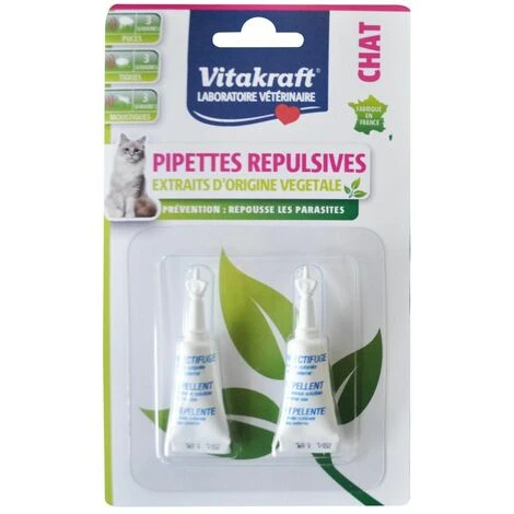 Vitakraft Pipettes Répulsives Pour Chat P/2 1 Vitakraft Pipettes Répulsives Pour Chat P/2