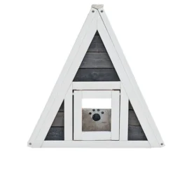Maisonnette Pour Chat Bois Résistant 51 X 50,5 X 48,5 Cm Entrée Et Porte Arrière Cabane Abri Niche -Amis Poils Soldes Boutique 13211251 3