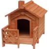 Niche Maison Cabane Pour Chats Véranda Cheminée En Bois D'épicéa Chien