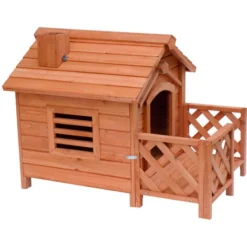 Niche Maison Cabane Pour Chats Véranda Cheminée En Bois D'épicéa Chien -Amis Poils Soldes Boutique 1526571 3