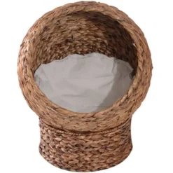 PawHut Panier Chat Lit Chat Cosy Grand Confort Dim. 42L X 33l X 52H Cm Coussin Moelleux Beige Inclus -Amis Poils Soldes Boutique 16811235 4