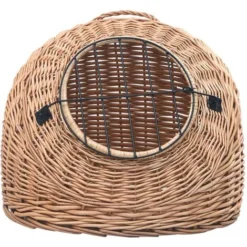 Cage De Transport Pour Chats 45x35x35 Cm Saule Naturel VidaXL -Amis Poils Soldes Boutique 19228542 4