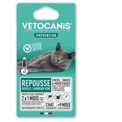 Amis Poils Soldes Boutique 27 VETOCANIS Pipettes Anti Puces, Tiques, Moustiques, Pour Chaton - 2 Pipettes