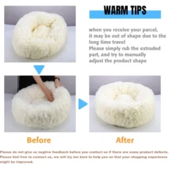 70Cm Couchage Panier Chien Chat Corbeille, Coussin Rond Hiver Chaud En Peluche Lit Animal Gris Fonce -Amis Poils Soldes Boutique 23055712 3