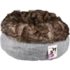 Panier Rond ø 45 Cm X 25 Cm Panier Amadeo Couleur Gris Brun Pour Chat - Flamingo Pet Products