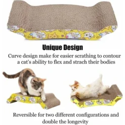 Grattoir Chat Carton (2 Pièces) Griffoir Pour Chats Ondulé Planche à Gratter Avec Herbe à Chat -Amis Poils Soldes Boutique 26228800 4
