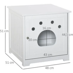 PawHut Maison De Toilette Pour Chat Design Porte Entrée Patte Chat 2 MDF Blanc 7 PawHut Maison De Toilette Pour Chat Design Porte Entrée Patte Chat 2 MDF Blanc -Amis Poils Soldes Boutique 28362617 3