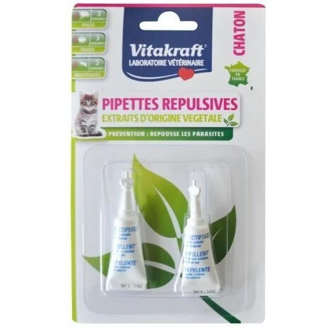 VITAKRAFT Pipettes Répulsives - P/2 - Pour Chaton 1 VITAKRAFT Pipettes Répulsives - P/2 - Pour Chaton