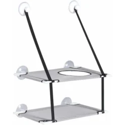 Lit Sur Hamac De Fenêtre Pour Chat Ventouse Pour Animaux De Compagnie Suspendus (hamac 2 Niveaux - Gris)