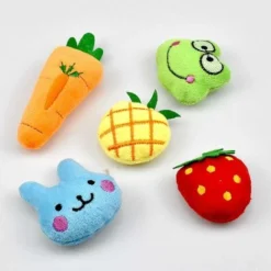 AIDUCHO Cataire Jouets, 5 Pièces Jouets à L'herbe à Chat, Cataire Interactive Jouets à Mâcher Jouet En Peluche Pour Chaton Kitty Fraise/Grenouille/Lapin/Ananas/Carotte -Amis Poils Soldes Boutique 32752054 4