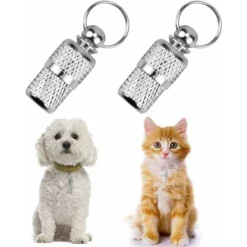 Kueatily 5 Pcs Tube D'étiquette D'Identification Porte-Adresse Anti-Perdue Pendentif Identification étanche Collier Barrel Tube ID Pour Chien Chat Animaux De Compagnie Argent En Acier Inoxydable -Amis Poils Soldes Boutique 33442750 4
