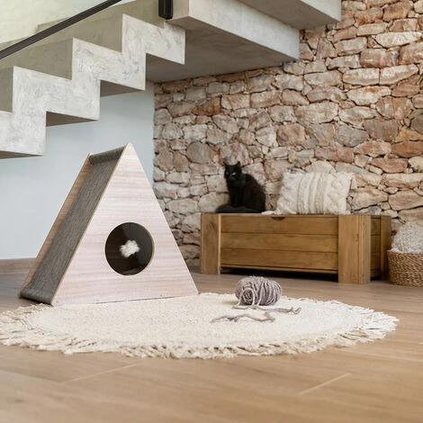 Maison Pour Chat, Design Triangle, Meubles Pour Chat, Niche Pour Chats En Bois, Lit Pour Chat, Grotte Pour Chat, Maison Pour Chat Avec Coussin Amovible 2 Maison Pour Chat, Design Triangle, Meubles Pour Chat, Niche Pour Chats En Bois, Lit Pour Chat, Grotte Pour Chat, Maison Pour Chat Avec Coussin Amovible – Image 2