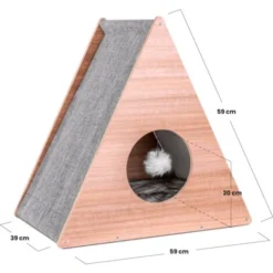 Maison Pour Chat, Design Triangle, Meubles Pour Chat, Niche Pour Chats En Bois, Lit Pour Chat, Grotte Pour Chat, Maison Pour Chat Avec Coussin Amovible 7 Maison Pour Chat, Design Triangle, Meubles Pour Chat, Niche Pour Chats En Bois, Lit Pour Chat, Grotte Pour Chat, Maison Pour Chat Avec Coussin Amovible -Amis Poils Soldes Boutique 34349422 3