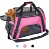Sac De Transport De Transport Pour Chats, Lapins Et Autres Petits Animaux, Portable, Pliable, Livré Avec Bandoulière, Fermetures à Glissière à Boucle De Sécurité, Nouvellement Conçu (M, Rose)