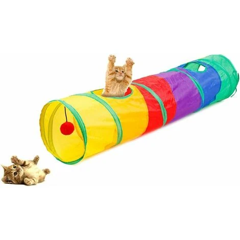 Tunnel De Jeu Pour Chat Lit Pliable Pour Chat/lapin/chien Avec 2 Canaux Parfait Pour Faire De L'exercice Et Satisfaire La Curiosité Du Chat 1 Tunnel De Jeu Pour Chat Lit Pliable Pour Chat/lapin/chien Avec 2 Canaux Parfait Pour Faire De L'exercice Et Satisfaire La Curiosité Du Chat
