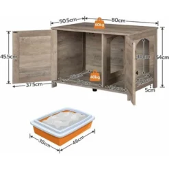 Maisonnette Pour Chat, Niche Pour Chat, Maison De Toilettes Pour Chat Avec Doubles Portes, Avec Interne Planche Réglable, Porte Élargie, Pour Salon, Entrée, Couloir, HOOBRO EBG03MW01 -Amis Poils Soldes Boutique 48883637 3