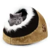 Grotte Pour Animaux En Peluche, Maison Pour Chat, 41 X 38 X 26 Cm, Marron, Matériau: PP, éponge Douce