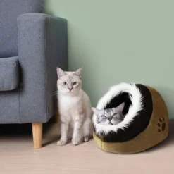 Grotte Pour Animaux En Peluche, Maison Pour Chat, 41 X 38 X 26 Cm, Marron, Matériau: PP, éponge Douce 7 Grotte Pour Animaux En Peluche, Maison Pour Chat, 41 X 38 X 26 Cm, Marron, Matériau: PP, éponge Douce -Amis Poils Soldes Boutique 48929535 3