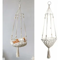 Hamac De Fenêtre Pour Chat, Balançoire De Chat Tissée à La Main, Lit De Siège De Chat Avec Anneau De Suspension, Décoration Maison, Pour Famille Chambre à Coucher Salon Blanc-Fontainebleau -Amis Poils Soldes Boutique 49150156 4