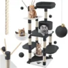 KESSER® Grattoir Arbre à Chat XXL Arbre D’escalade Avec Hamac, Colonnes En Sisal, Stable, Abris, Balles De Jeu, Jeu En Sisal Et Corde De Jeu, Hauteur De 149 cm, Avec De Nombreuses Possibilités De Je