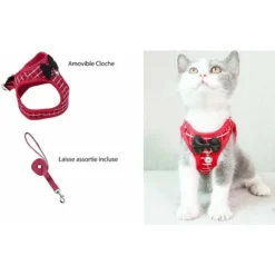 Ensemble Harnais Et Laisse Pour Chat Et Petit Chien - Anti-évasion Avec Clochette Et Nœud Papillon - Gilet Doux Réglable Pour Chat - Harnais De Marche Confortable Pour L'extérieur (Rouge, XS),Starligh 9 Ensemble Harnais Et Laisse Pour Chat Et Petit Chien - Anti-évasion Avec Clochette Et Nœud Papillon - Gilet Doux Réglable Pour Chat - Harnais De Marche Confortable Pour L'extérieur (Rouge, XS),Starligh -Amis Poils Soldes Boutique 51283294 5