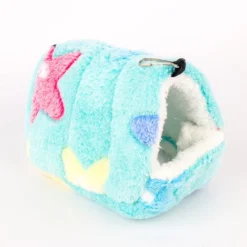 LITZEE Chenil Pour Petits Animaux - Sac De Couchage Portable En Peluche, Coton, Chaud, Multifonctionnel, Avec Tapis Amovible, Chenil Pour Hamsters, Cochons D'Inde, Chinchillas, Hérissons. Étoile De Me