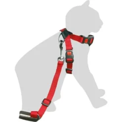 Harnais De Sécurité Voiture + Laisse Rouge 15 Mm Pour Chat - Flamingo Pet Products