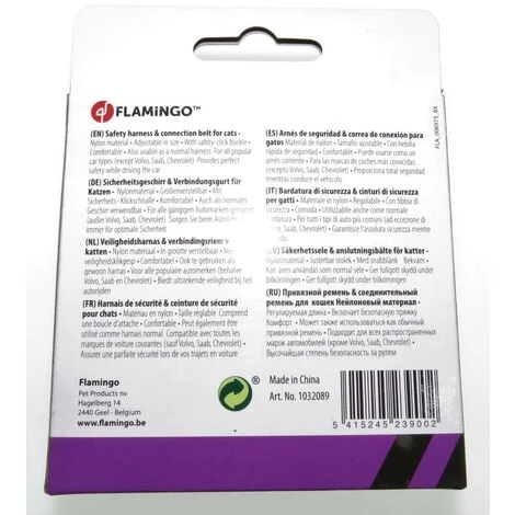 Harnais De Sécurité Voiture + Laisse Rouge 15 Mm Pour Chat - Flamingo Pet Products 3 Harnais De Sécurité Voiture + Laisse Rouge 15 Mm Pour Chat - Flamingo Pet Products – Image 3