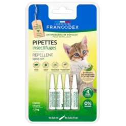 4 Pipettes Insectifuges Pour Chatons Moins De 2 Kg. - Francodex