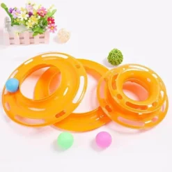 Minetgnon Jouet Chat/Chien Tour De 4 Pistes En Cercle - 3Balles -3 Étages - Orange -Amis Poils Soldes Boutique 51929623 4