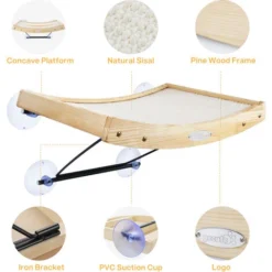 Pecute 2 En 1 Hamac De Fenêtre Chat - Hamac Chat + Griffoir Chat, Tapis De Fenêtre En Sisal Durable Solide Pour Chat Jusqu'à 15 Kg, Lit De Siège De Fenêtre Chat Avec 4 Ventouses, Facile à Monter -Amis Poils Soldes Boutique 53559112 3