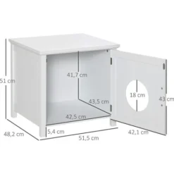 PawHut Maison De Toilette Pour Chat Sur Pied Design Rainuré Porte Entrée Poignée Métal MDF Blanc 7 PawHut Maison De Toilette Pour Chat Sur Pied Design Rainuré Porte Entrée Poignée Métal MDF Blanc -Amis Poils Soldes Boutique 57125683 3
