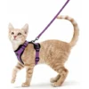 Ensoleillé Harnais Chat Petit Chien Laisse Harnais Chaton Réglable Violet XS Collier Harnai Chat Refléchissant Gilet Respirant Pour Lapin, Chat Européen, Maine Coon, Persan, Attache Dessus Avec Laisse