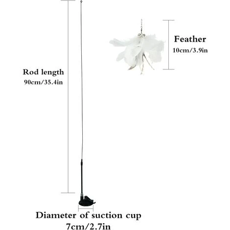 Kartokner Jouets à Plumes Pour Chats Avec Cloche Et Ventouse,Interactif Chatons Baguette Teaser Canne A Peche Pour D'intérieur 2 Kartokner Jouets à Plumes Pour Chats Avec Cloche Et Ventouse,Interactif Chatons Baguette Teaser Canne A Peche Pour D'intérieur – Image 2