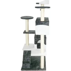 Arbre à Chat Gris / Blanc 130cm Arbre D’escalade Arbre De Grattage Jeu Chats -Amis Poils Soldes Boutique 58401104 5
