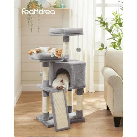 FEANDREA Arbre à Chat, Tour Poteaux à Gratter 115 Cm, Gris Clair Par SONGMICS PCT141W01 2 FEANDREA Arbre à Chat, Tour Poteaux à Gratter 115 Cm, Gris Clair Par SONGMICS PCT141W01 – Image 2