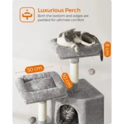 FEANDREA Arbre à Chat, Tour Poteaux à Gratter 115 Cm, Gris Clair Par SONGMICS PCT141W01 7 FEANDREA Arbre à Chat, Tour Poteaux à Gratter 115 Cm, Gris Clair Par SONGMICS PCT141W01 -Amis Poils Soldes Boutique 58479229 3