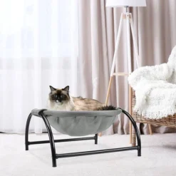 Hamac Chat Lit Pour Chat Excellente Respirabilité Pratique Laver Gris