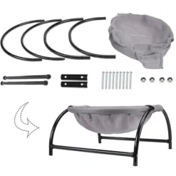 Hamac Chat Lit Pour Chat Excellente Respirabilité Pratique Laver Gris -Amis Poils Soldes Boutique 58555179 3