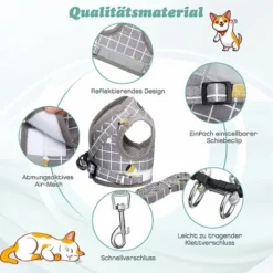 Harnais Pour Chat Anti-Évasion Harnais Réglable Pour Chiot Harnais Avec Laisse Pour Chaton Harnais Avec Gilet à Rayures Pour Chien Harnais En Maille Respirante Pour Chats Petits Chiens-M -Amis Poils Soldes Boutique 59447870 5