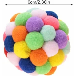 Chat Balles Colorées, Balle Rebondissante Chat Coloré Balle Pour Chat Jouet Chaton Balle En Peluche Jouet à Mâcher Faite à La Main Balle Chat Balle Pour Chat Chaton Chats Chien(M) -Amis Poils Soldes Boutique 59448479 5