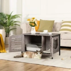 Maisons De Toilette Chat, Maison Chat Interieur Avec Portes à PersiennesHOOBRO EBG06MW01 -Amis Poils Soldes Boutique 59856610 2