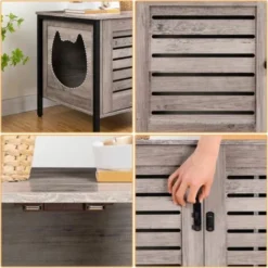 Maisons De Toilette Chat, Maison Chat Interieur Avec Portes à PersiennesHOOBRO EBG06MW01 -Amis Poils Soldes Boutique 59856610 4