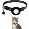 Airtag Katzenhalsband – BR-Life Reflektierendes Airtag – Mit Katzenhalsbandhalter – Kompatibel Mit Apple Airtag Für Jungen, Mädchen, Katzen, Welpen (Schwarz)