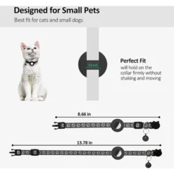 Airtag Katzenhalsband – BR-Life Reflektierendes Airtag – Mit Katzenhalsbandhalter – Kompatibel Mit Apple Airtag Für Jungen, Mädchen, Katzen, Welpen (Schwarz) -Amis Poils Soldes Boutique 60186626 3