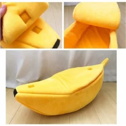 Lit Pour Chat Banane Mignon, Lit Pour Chat Banane, Lit Pour Chat Doux Pour Chien, Lit De Couchage Doux Et Chaud, Lit De Repos Jaune, M -55x20x15 Cm -Amis Poils Soldes Boutique 60678030 4